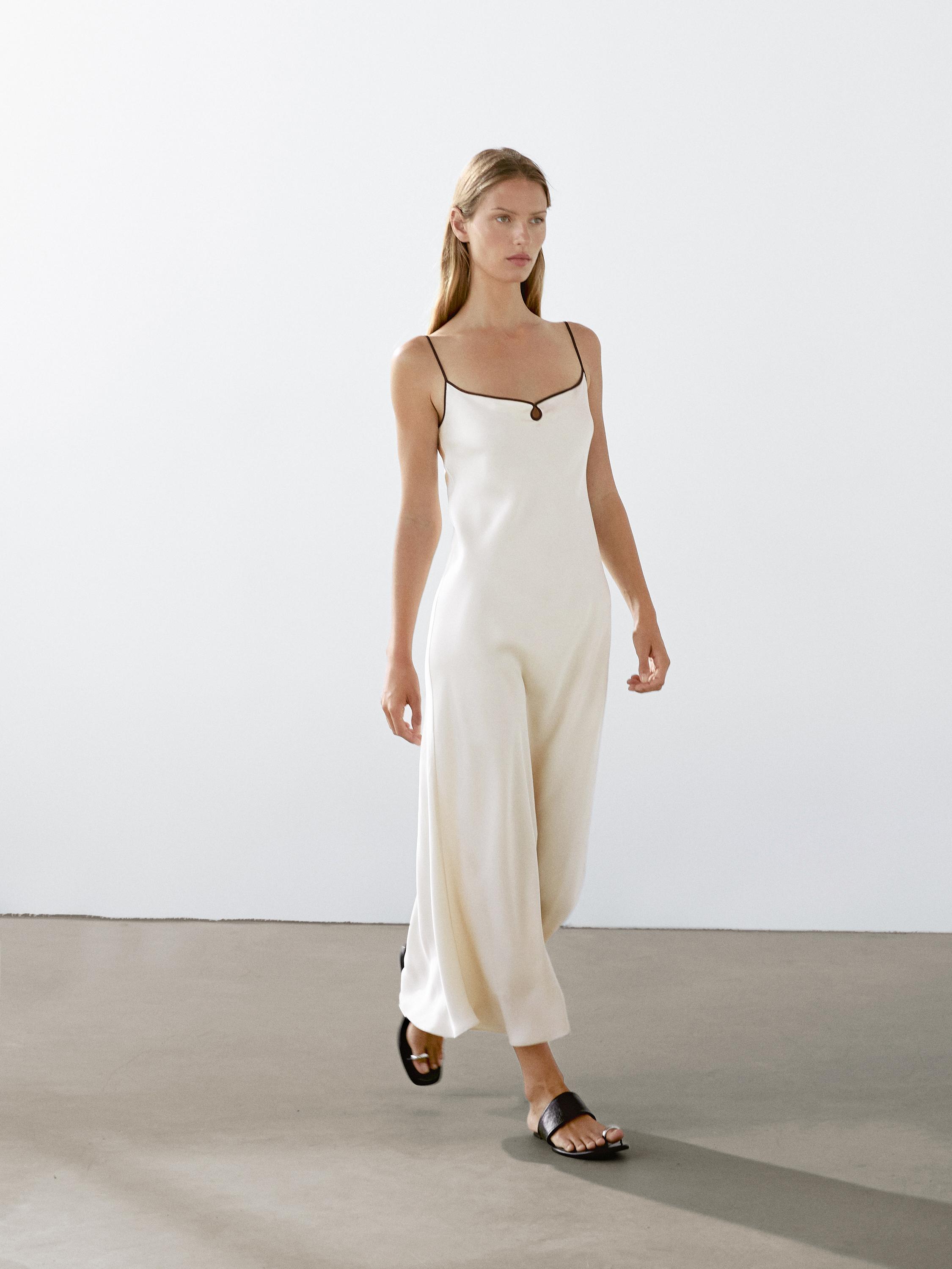 Robe midi style nuisette satinée